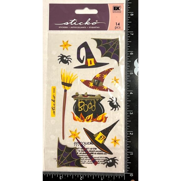 Halloween-Themed Sticko Witches Brew Stickers 14-Piece Set SPSG020 EK Success - Picture 1 of 2